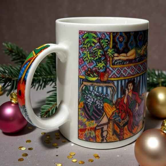 Vintage Starbucks Chaleur Mug D Burrows Art 15oz Taiwan Rare Coffee Cup EUC - Picture 5 of 8